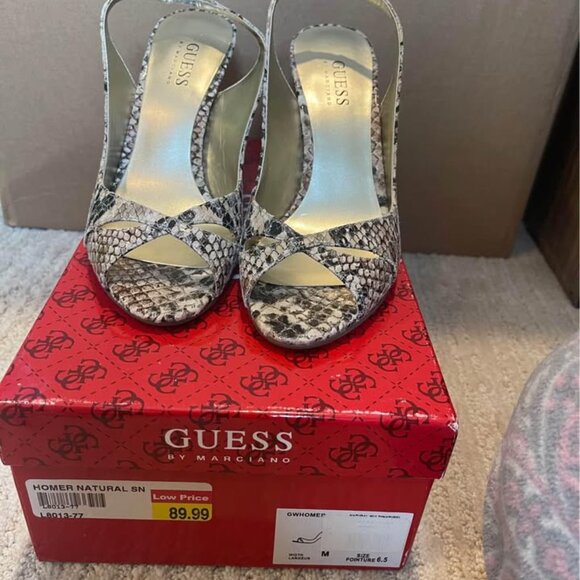 Guess Size 6.5 Women’s Snakeskin Heels - Picture 2 of 4